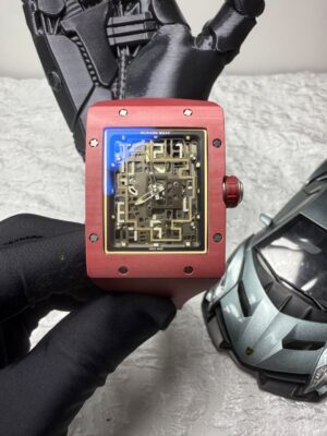 RM16-02 Red NTPT Skeleton Dial on Rubber strap CRMA9 Super Clone