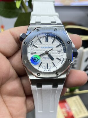 Audemars Piguet Royal Oak Offshore Diver 15710  1:1 Best Edition  whiteDial on white Rubber Strap  SA3120 Super Clone