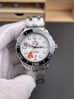 Omega Seamaster Diver 300M  1:1 Best Edition  Black Ceramic white Dial on SS Bracelet 8800 Super Clone
