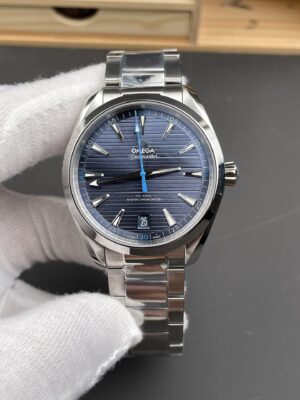 Omega Aqua Terra 150M 41mm SS  1:1 Best Edition Blue Wave Blue Dial  Hand on SS Bracelet 8900 Super Clone