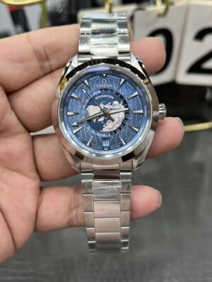 Omega Aqua Terra Worldtimer  1:1 Best Edition GTradient blue Dial on SS Bracelet A8938 Super Clone