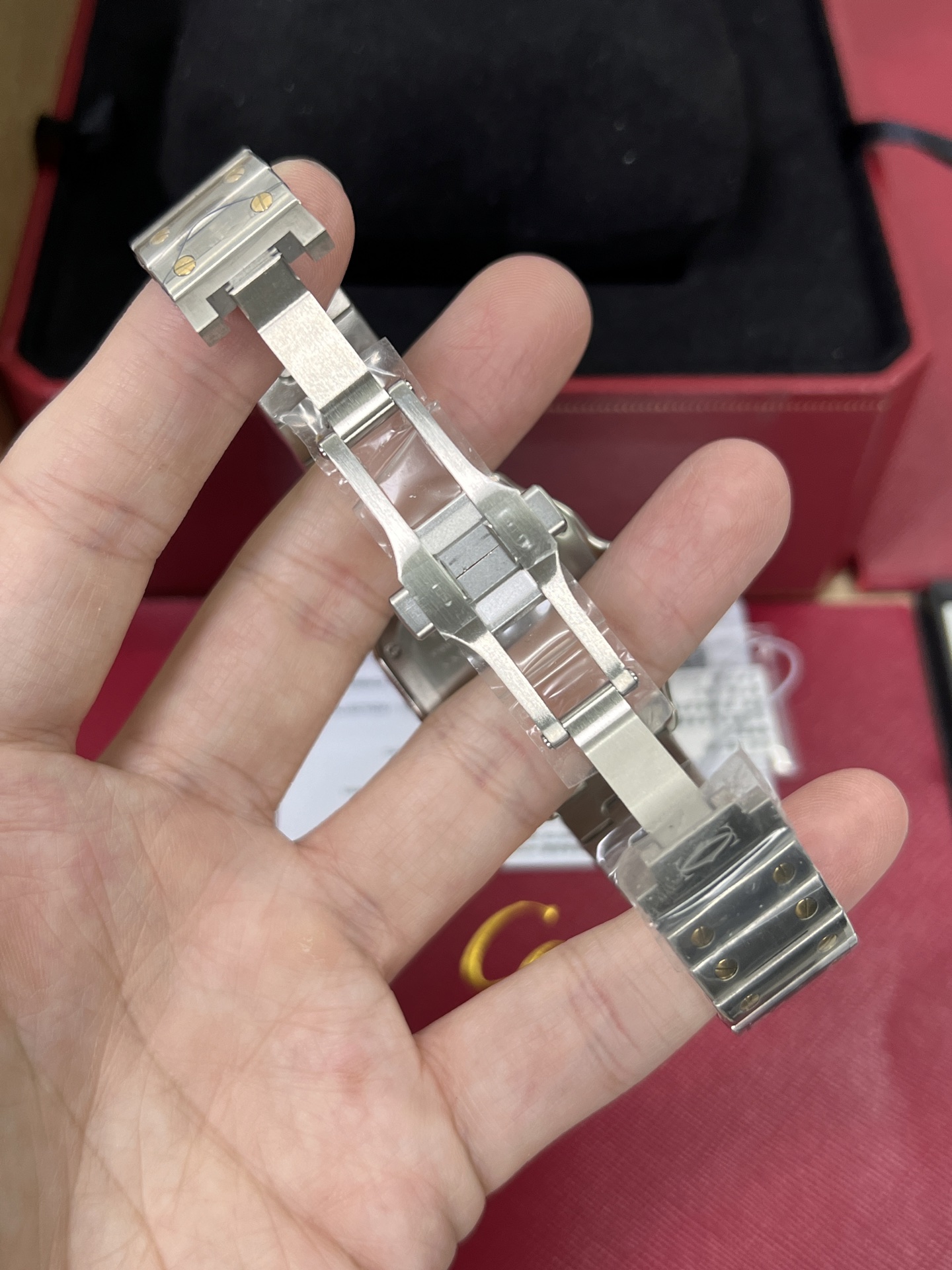Cartier Santos 35mm SS 1:1 Best Edition white Dial on SS SmartLinks Bracelet MIYOTA 9015 - Image 6