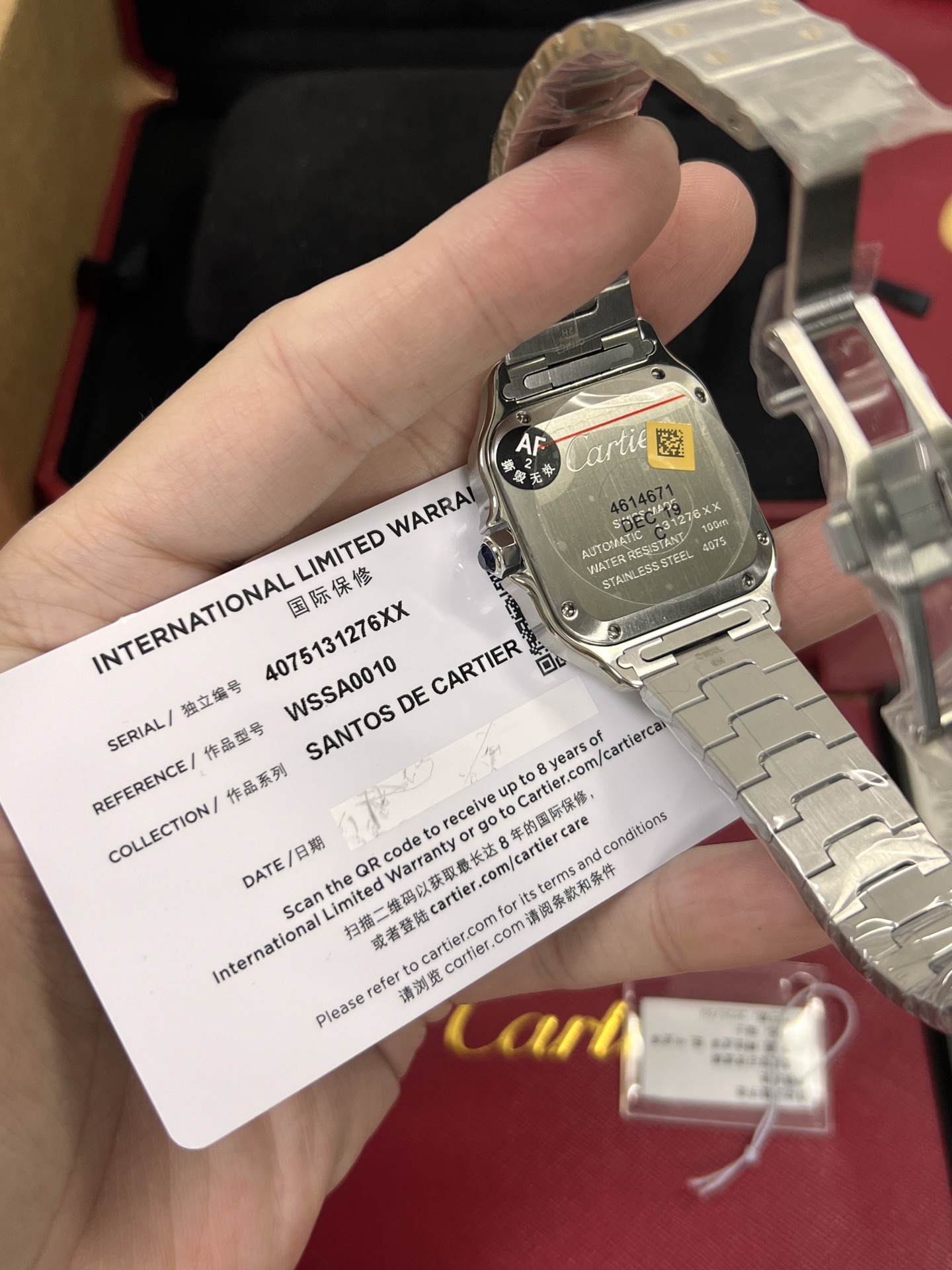 Cartier Santos 35mm SS 1:1 Best Edition white Dial on SS SmartLinks Bracelet MIYOTA 9015 - Image 7