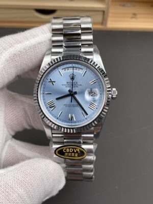 Day Date 40mm 1:1 Best Edition Ice Blue Dial on President Bracelet A3255 208g (Weighted)