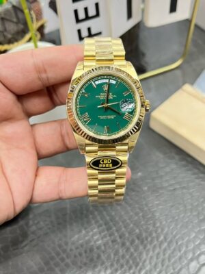 Day Date 40mm 1:1 Best Edition Green Roman Dial on President Bracelet A3255 208g (Weighted)