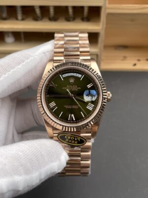 Day Date 40mm 1:1 Best Edition Green Roman Dial on President Bracelet A3255 208g (Weighted)