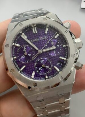 Audemars Piguet Royal Oak Chrono 26240 RG  1:1 Best Edition Purple Dial on RG Bracelet 4401 Super Clone