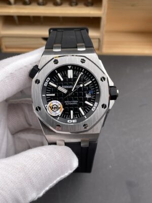 Audemars Piguet Royal Oak Offshore Diver 15710  1:1 Best Edition Black Dial on  Black Rubber Strap  SA3120 Super Clone