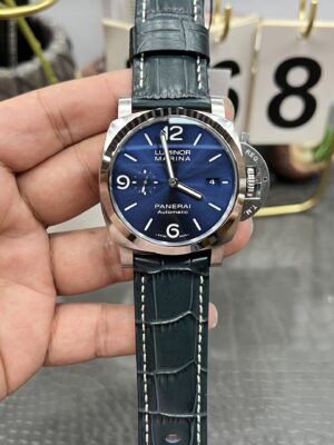 PAM1313 1:1 Best Edition Blue Dial on Blue Leather Strap P.9010 Clone