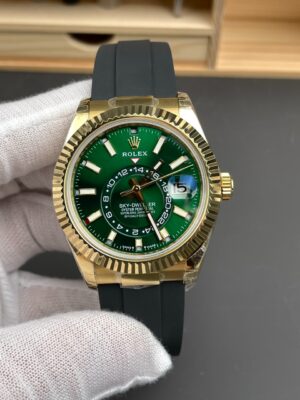 Sky-Dweller 326934 904L  1:1 Best Edition  Green Dial on  oysterflex rubber strap A9002