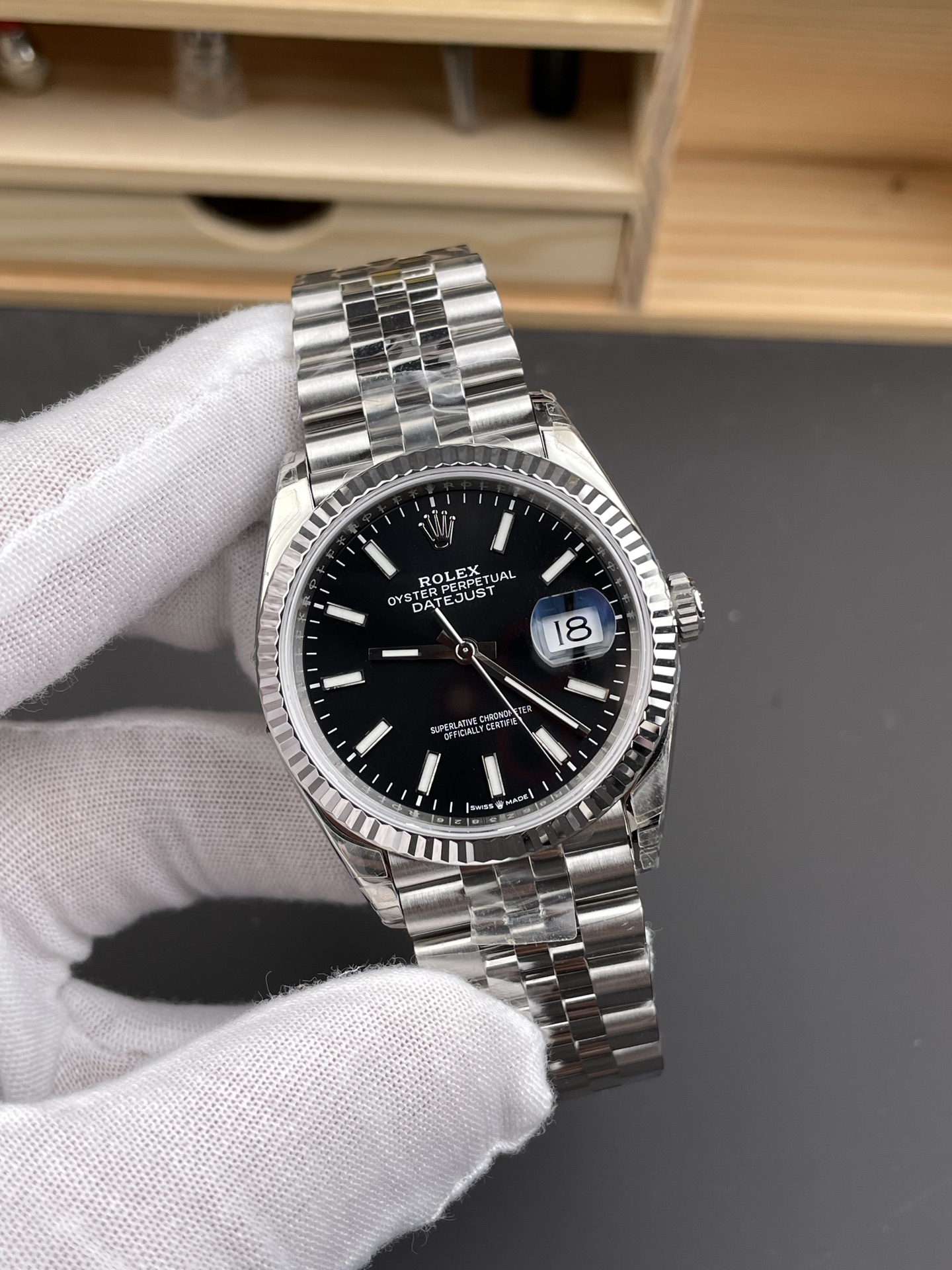 DateJust 36 SS 126234 1:1 Best Black Stick Dial on Jubilee Bracelet DD3235 - Image 9